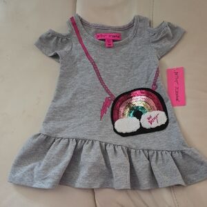 Betsey Johnson Gray Dress with Pink Accents  12 Months NWT Retired